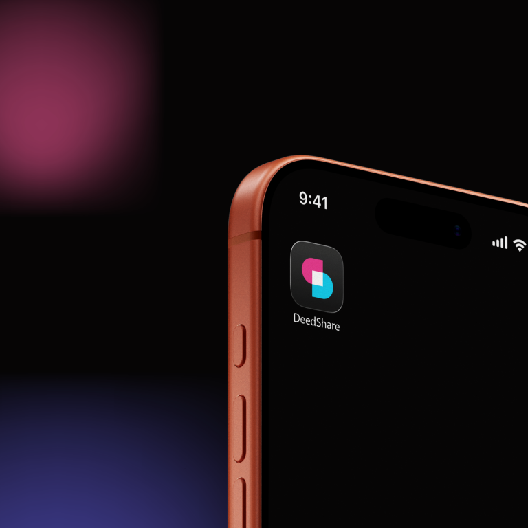 DeedShare app icon on a phone home screen